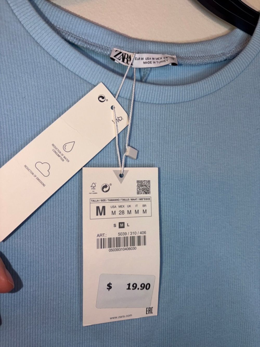 Zara Light Blue Flutter Sleeve Mini Dress - Picture 3 of 4